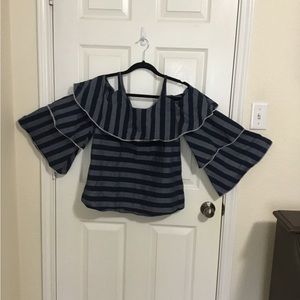 I.N.C International Concepts, spaghetti straps ,off shoulder, ruffled top